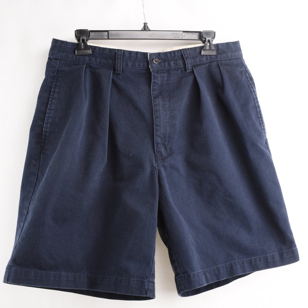 Ralph Lauren Polo Chino Navy Blue Pleated Shorts